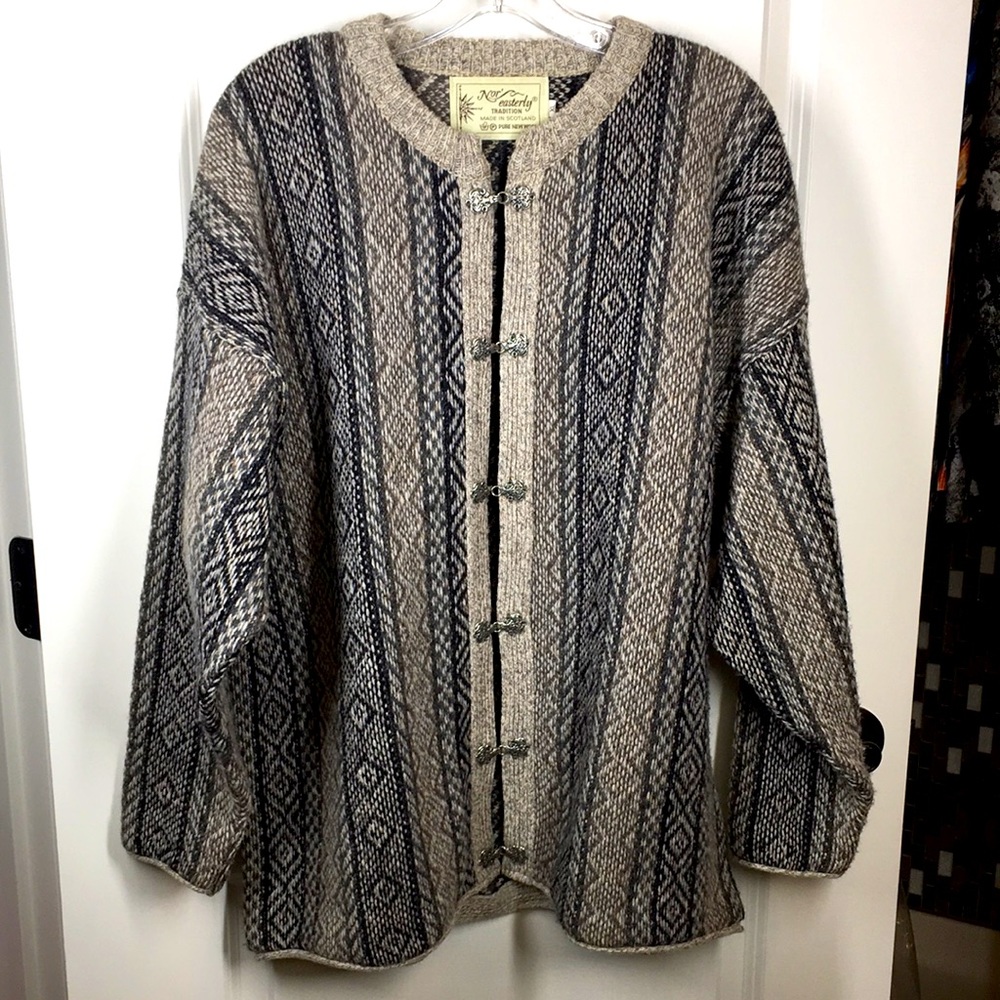 Nor' Easterly XL Tradition Cardigan Gray Tan